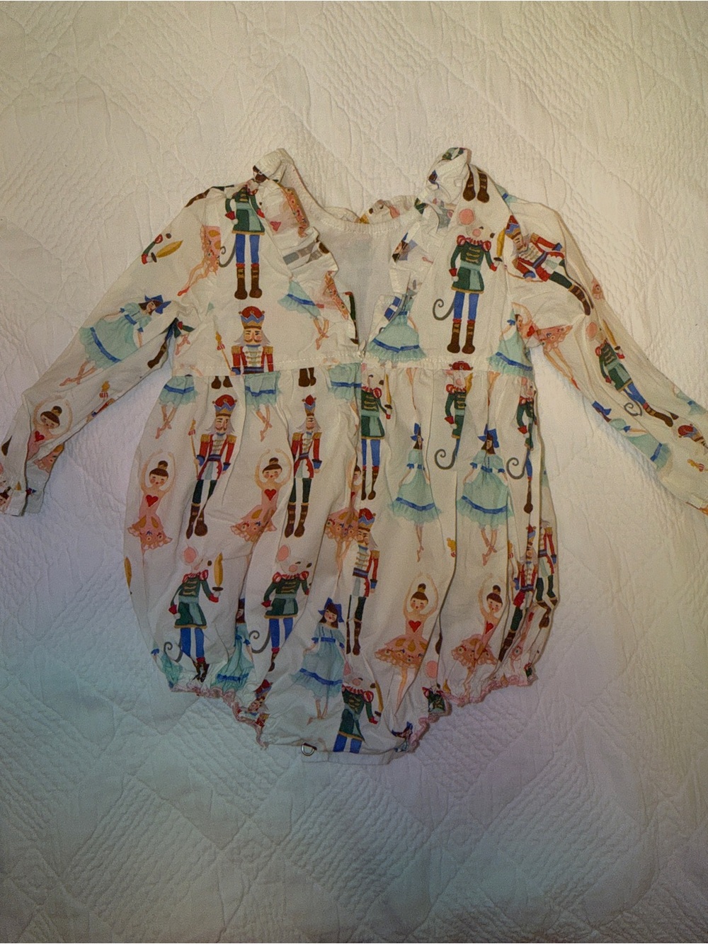 Pink Chicken Nutcracker & Ballerina Print Romper - Picture 2 of 4
